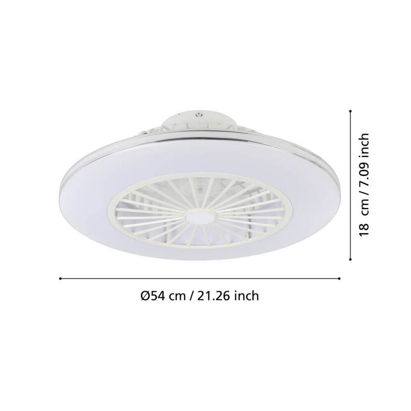 LED-Deckenventilator 'Lovisca' 37,8 W 4800 lm warmweiß-kaltweiß Ø 55 cm
