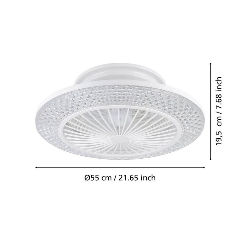 LED-Deckenventilator 'Malinska' 37,8 W 4800 lm warmweiß-kaltweiß Ø 55 cm