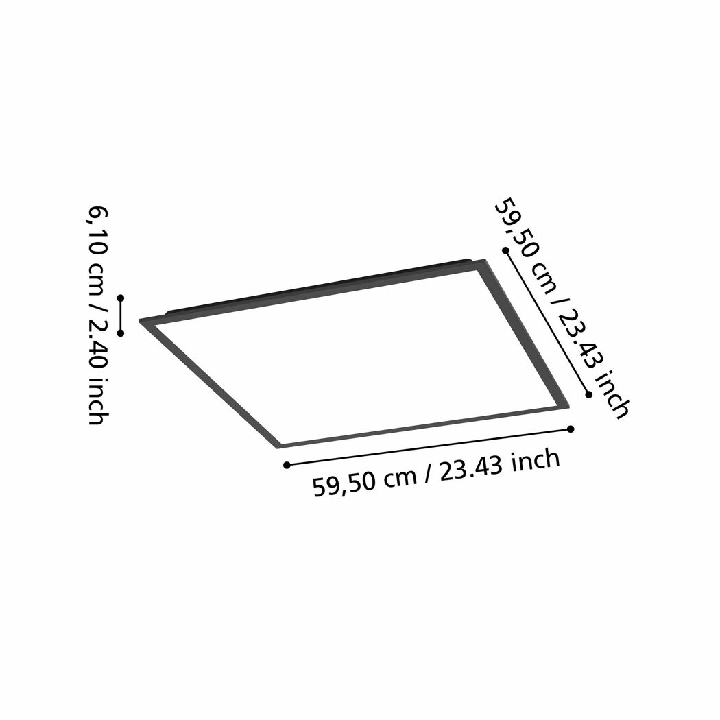 LED-Deckenleuchte 'Moradillo-Z' 33 W 4400 lm RGB warmweiß bis kaltweiß 59,5 x 6,1 cm