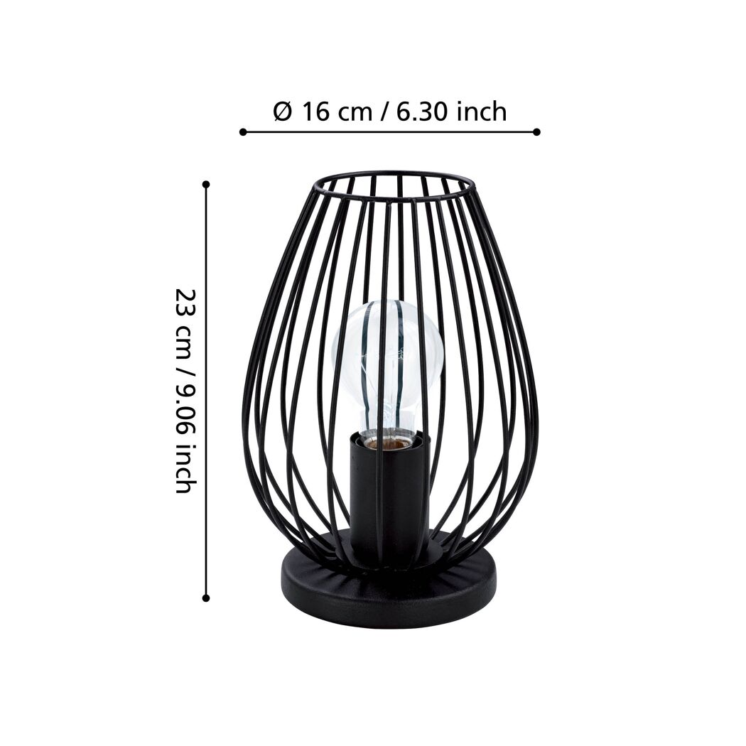 Tischlampe 'Newtown' E27 Ø 16 x 23 cm