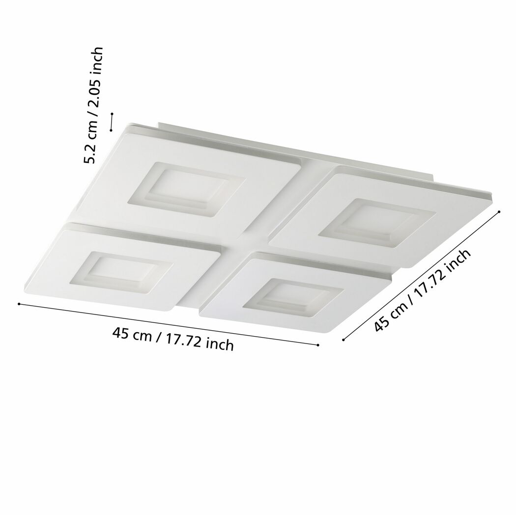 LED-Deckenleuchte 'Padrogiano-Z' 26,2 W 3800 lm RGB warmweiß bis kaltweiß 45 x 5 cm