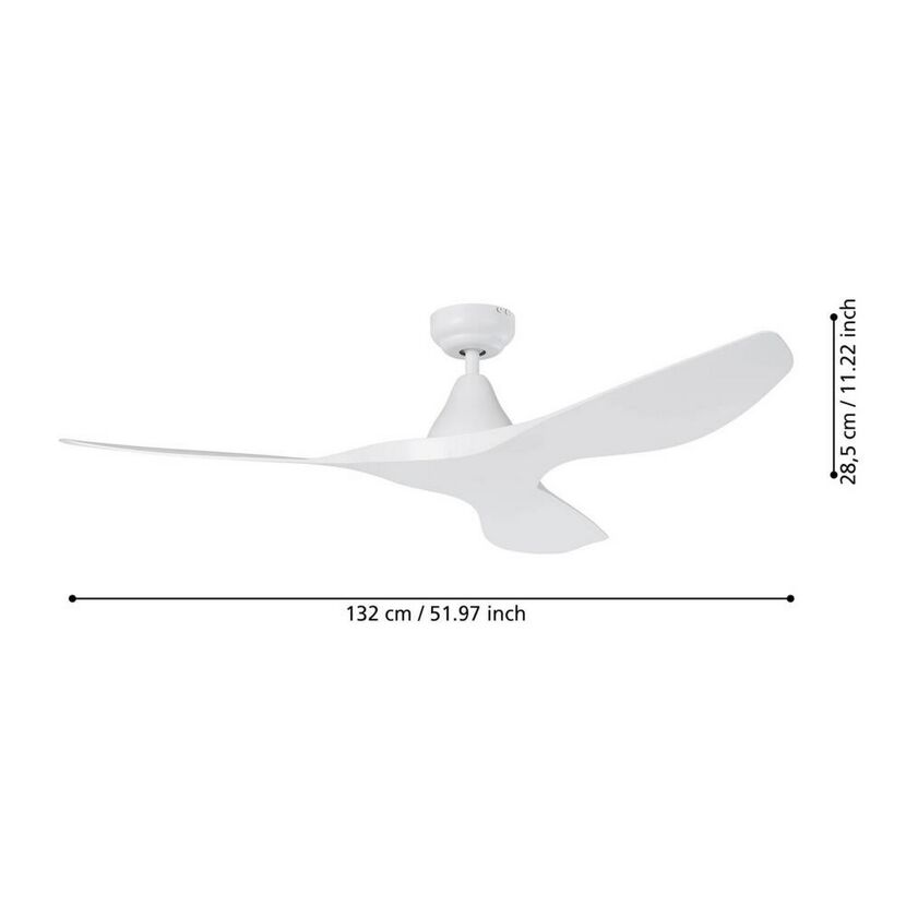 Deckenventilator 'Portsea' weiß matt Ø 132 cm