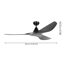 Deckenventilator 'Portsea' schwarz matt Ø 132 cm