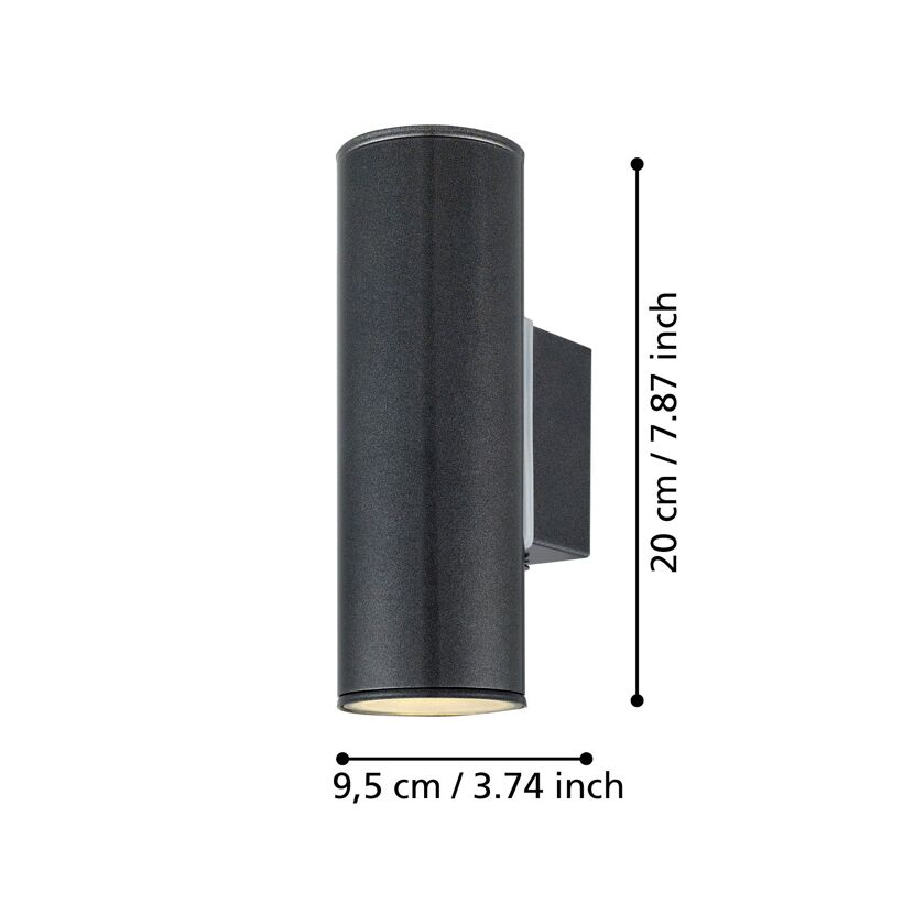 Außenwandleuchte 'Riga' 2er 5,6 W warmweiß IP 44 9,5 x 20 x 6,5 cm