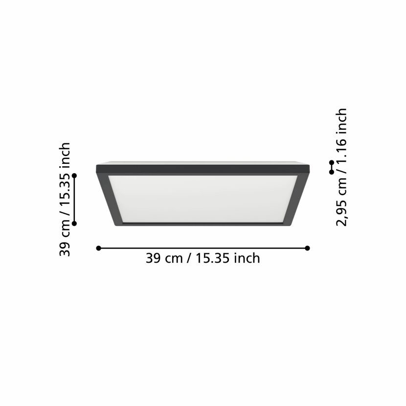 LED-Deckenleuchte 'Rovito' 17,6 W 2400 lm warmweiß, neutralweiß, kaltweiß 39 x 3 cm