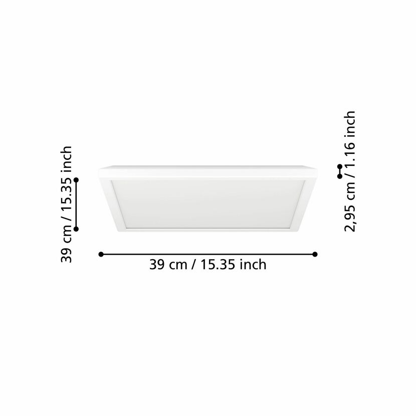 LED-Deckenleuchte 'Rovito' 17,6 W 2400 lm warmweiß, neutralweiß, kaltweiß 39 x 3 cm