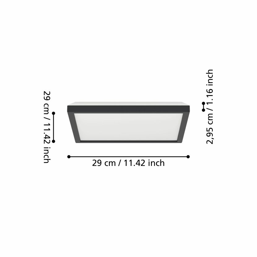 LED-Deckenleuchte 'Rovito-Z' 13,4 W 1780 lm RGB warmweiß bis kaltweiß 29 x 3 cm