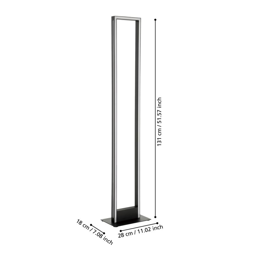 LED-Stehleuchte 'Salvilanas-Z' ZIG-CCT schwarz/weiß 130,5 cm