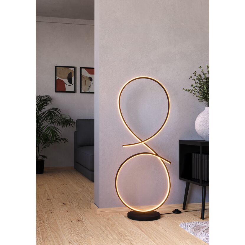 LED-Stehleuchte 'Serpins' schwarz/weiß 107 cm