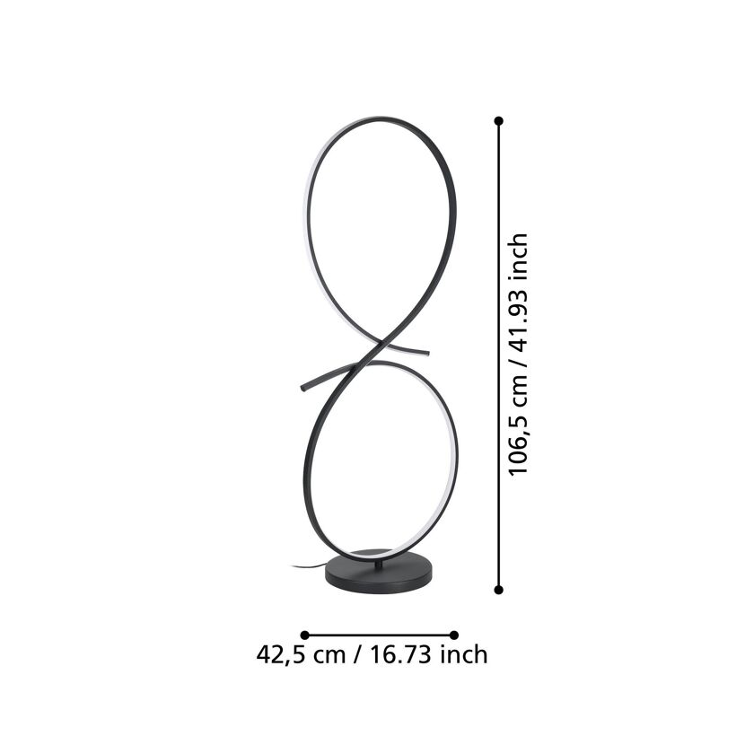 LED-Stehleuchte 'Serpins' schwarz/weiß 107 cm
