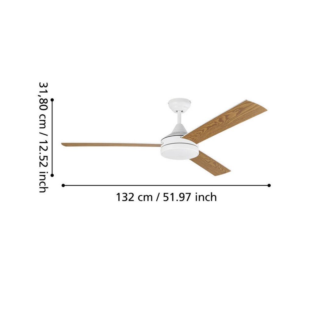 LED-Deckenventilator 'Sesimbra' mit Beleuchtung und Maßen