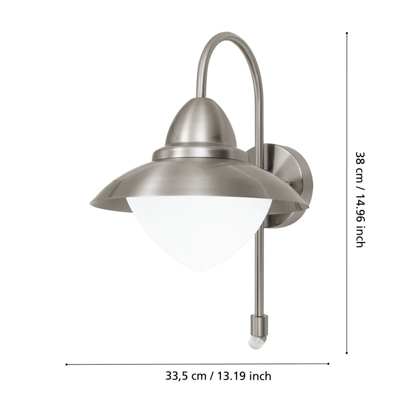 Außenwandleuchte 'Sidney' mit Bewegungsmelder 60 W warmweiß IP 44 Ø 27 x 37,5 cm