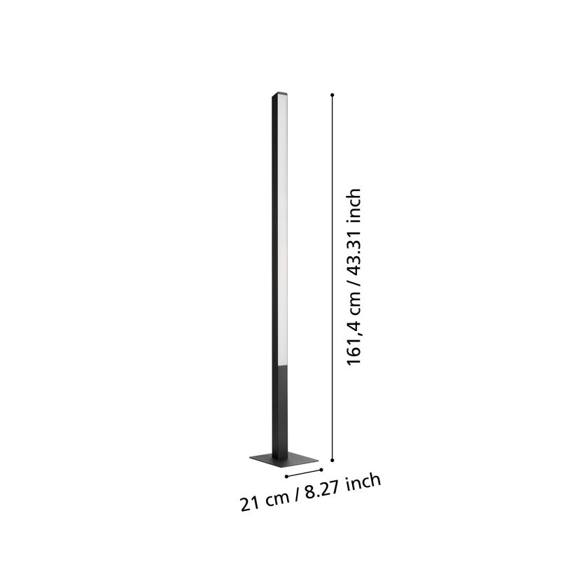 LED-Stehleuchte 'Simolaris-Z' ZIG-RGB/CCT schwarz/weiß 161,5 cm