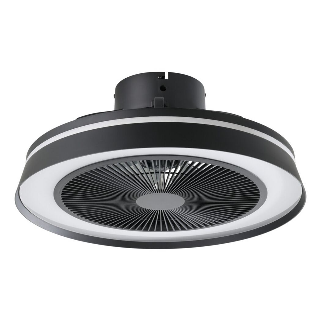 Schwarzer LED-Deckenventilator mit integrierter Beleuchtung