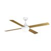 Weißer Deckenventilator 'Varadero' mit Holzflügeln und Licht