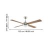 Deckenventilator mit Licht 'Varadero' und Maßen.