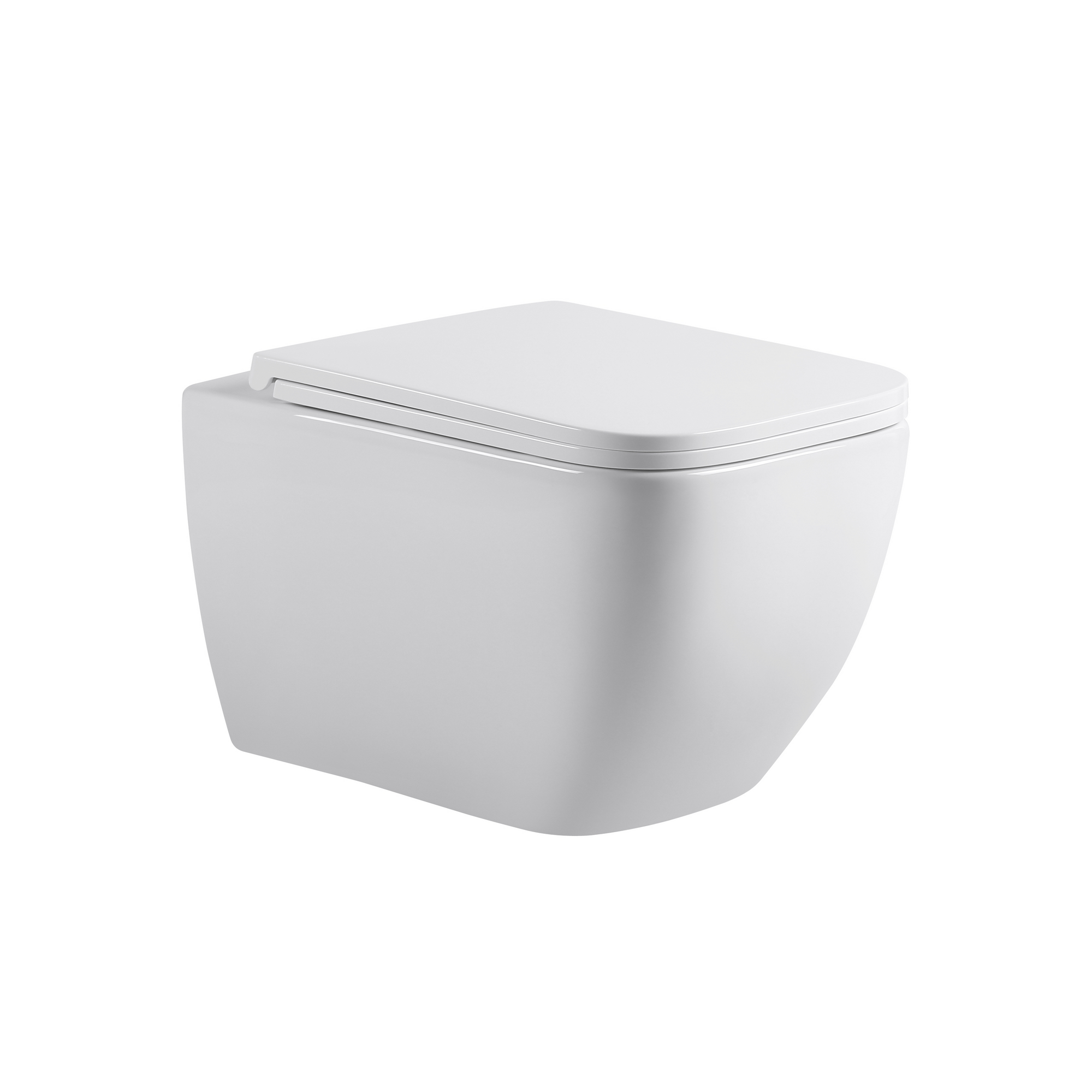 Wand-WC-Set 'Adonis Square' spülrandlos inklusive WC-Sitz weiß