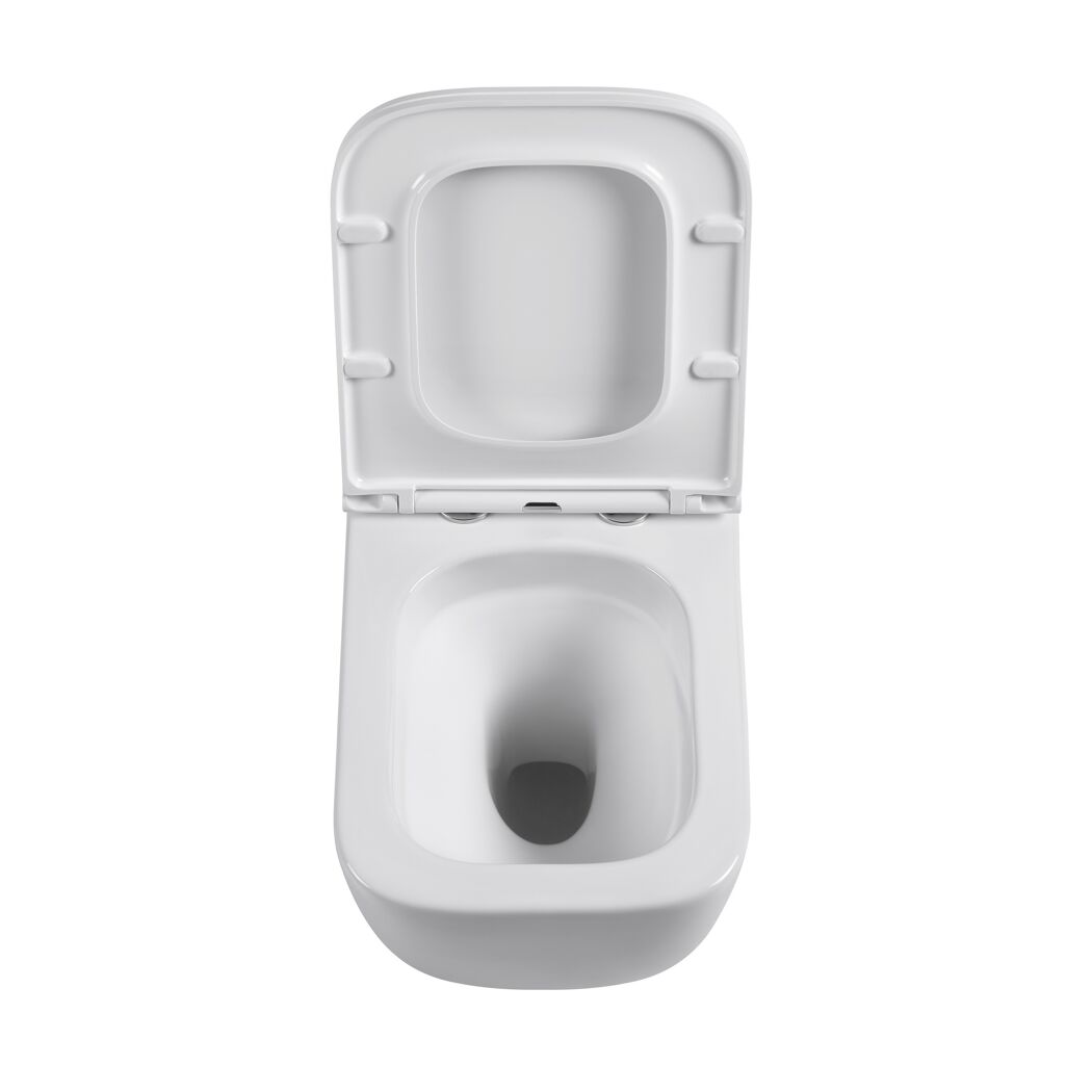 Wand-WC-Set spülrandlos 'Adonis Square' inklusive WC-Sitz weiß