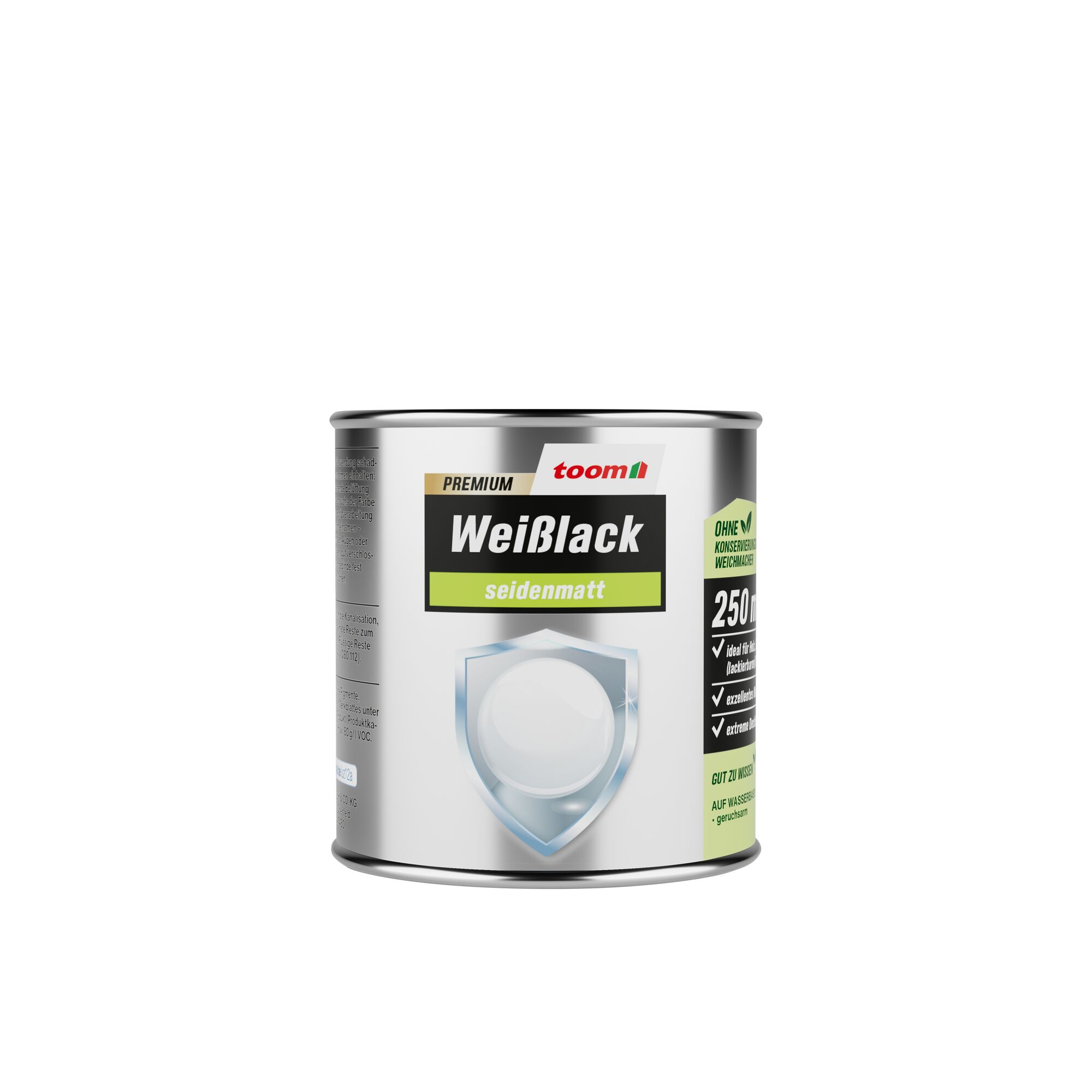 toom Premium Weißlack seidenmatt 250 ml Dose