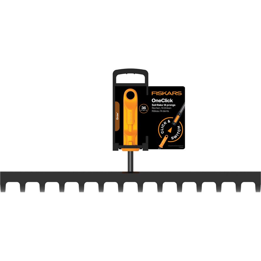 Rechen 'OneClick' 14 Zinken, ohne Stiel 35,9 cm