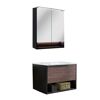 Badmöbelset 'B.Paris' 70 cm 3-teilig schwarz/eichefarben mit Spiegelschrank