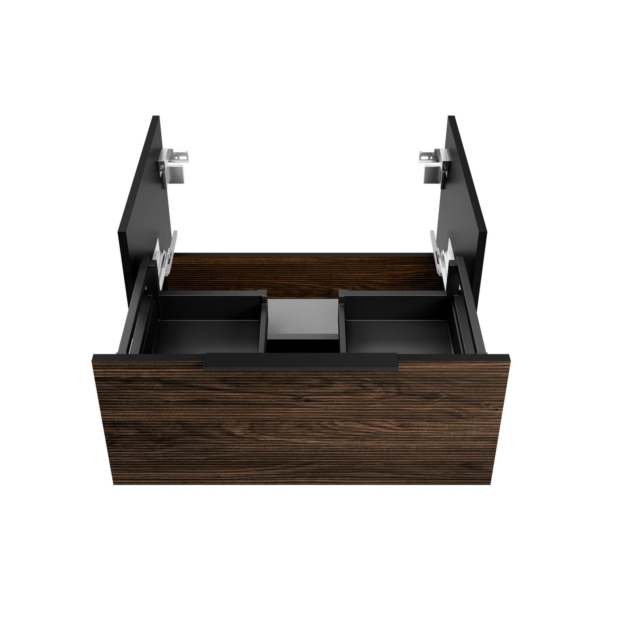 Badmöbelset 'B.Paris' 70 cm 3-teilig schwarz/eichefarben mit Spiegelschrank