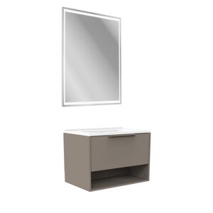 Badmöbelset 'B.Paris' 70 cm 3-teilig grau mit Spiegelschrank