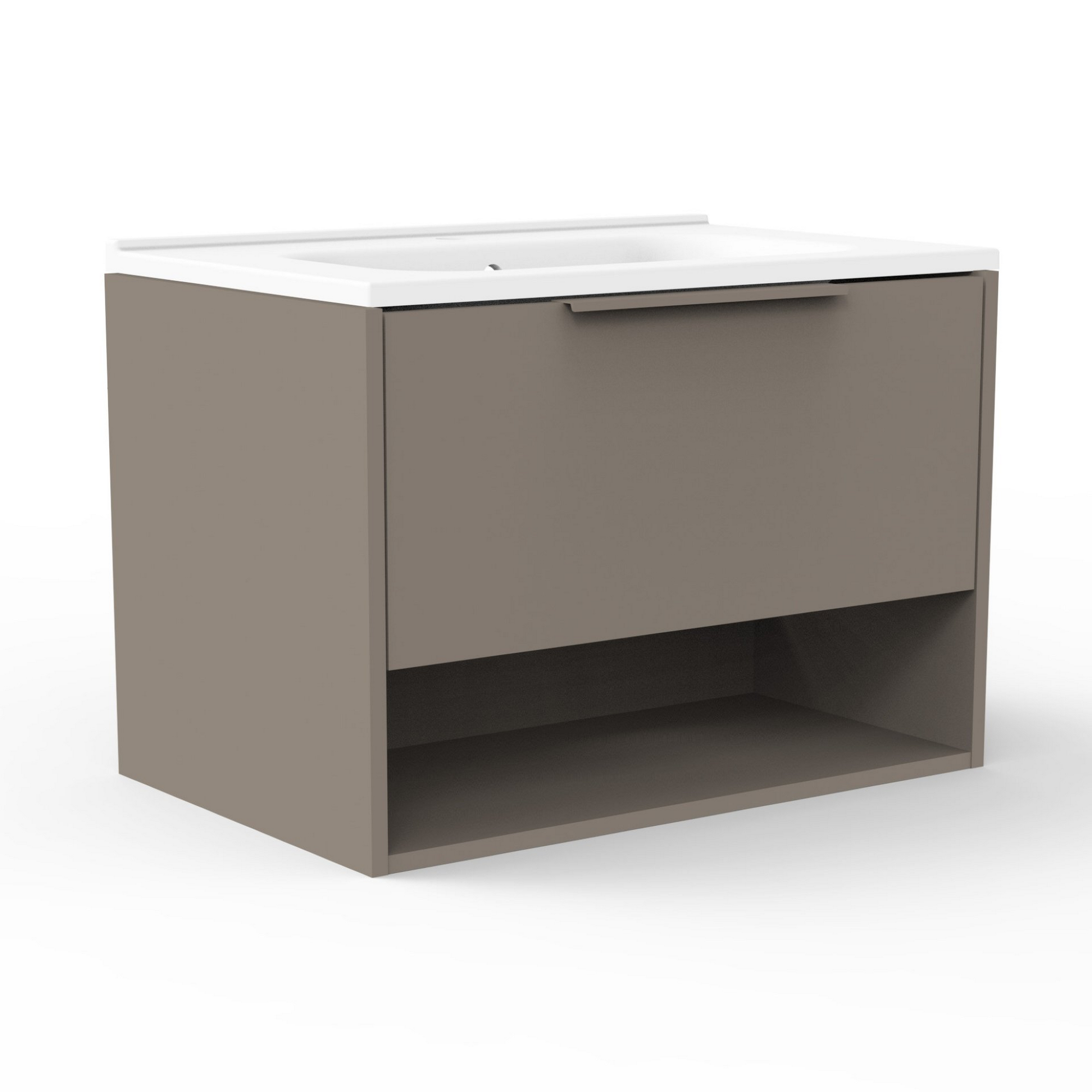 Badmöbelset 'B.Paris' 70 cm 3-teilig grau mit Spiegelschrank