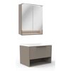 Badmöbelset 'B.Paris' 70 cm 3-teilig grau mit Spiegelschrank