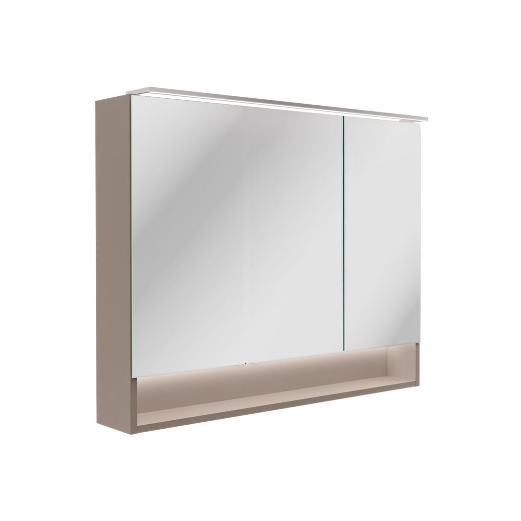 Badmöbelset 'B.Paris' 90 cm 3-teilig grau mit Spiegelschrank