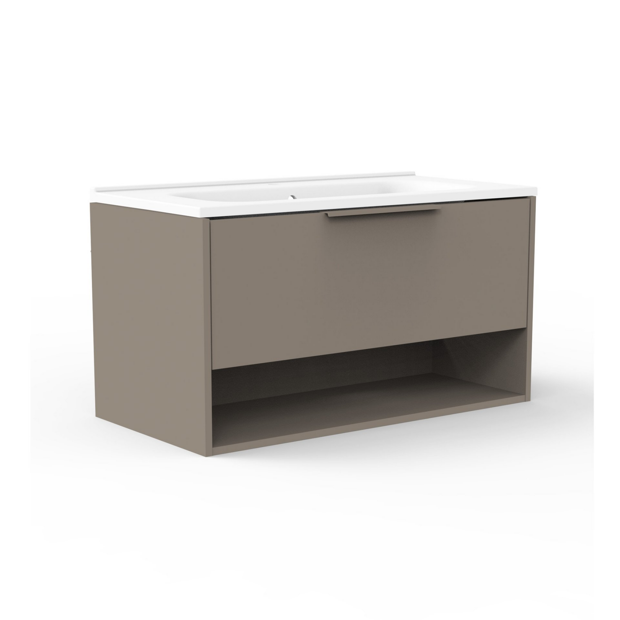 Badmöbelset 'B.Paris' 90 cm 3-teilig grau mit Spiegel