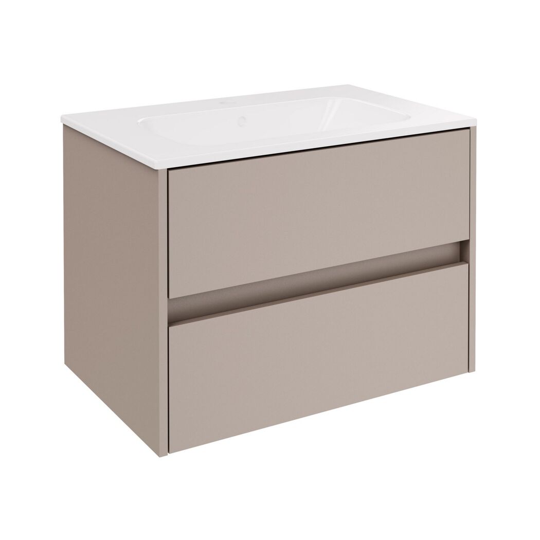 Badmöbelset 'Compact Line' 70 cm 5-teilig Kaschmir mit Spiegelschrank