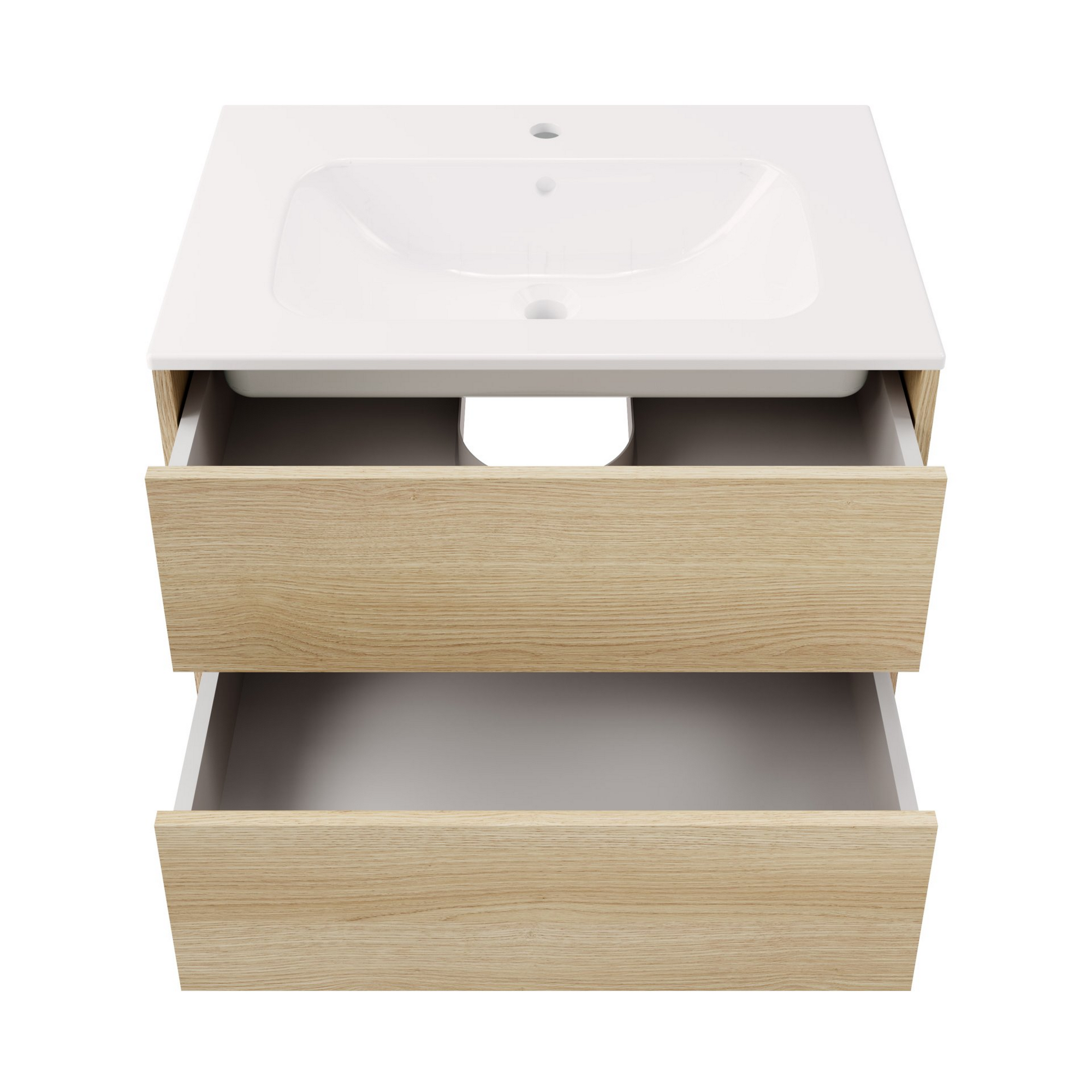 Badmöbelset 'Compact Line' 70 cm 5-teilig eichefarben mit Spiegelschrank