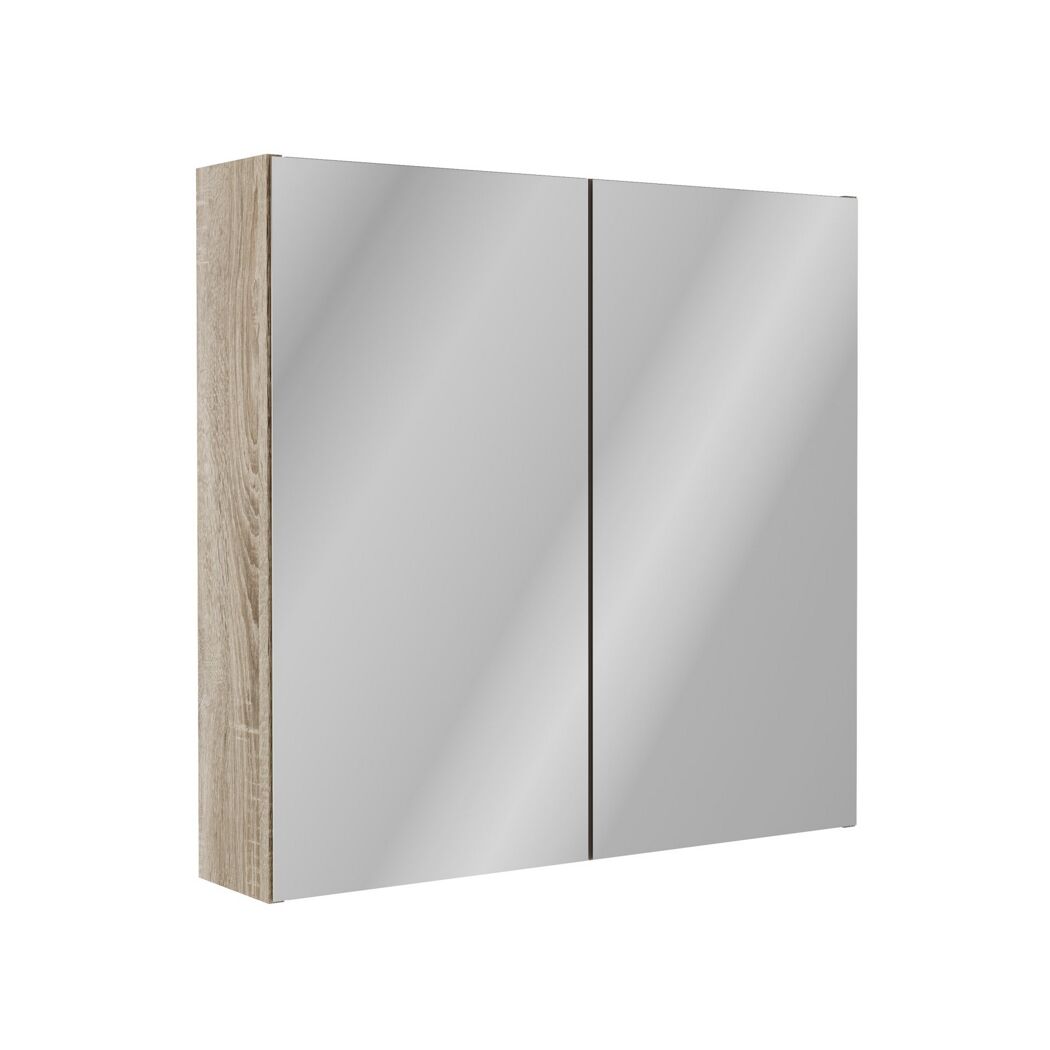 Badmöbelset 'Compact Line' 70 cm 5-teilig eichefarben mit Spiegelschrank