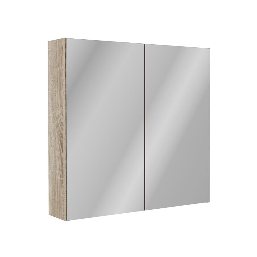 Badmöbelset 'Compact Line' 70 cm 5-teilig eichefarben mit Spiegelschrank