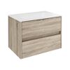 Badmöbelset 'Compact Line' 70 cm 5-teilig eichefarben mit Spiegelschrank