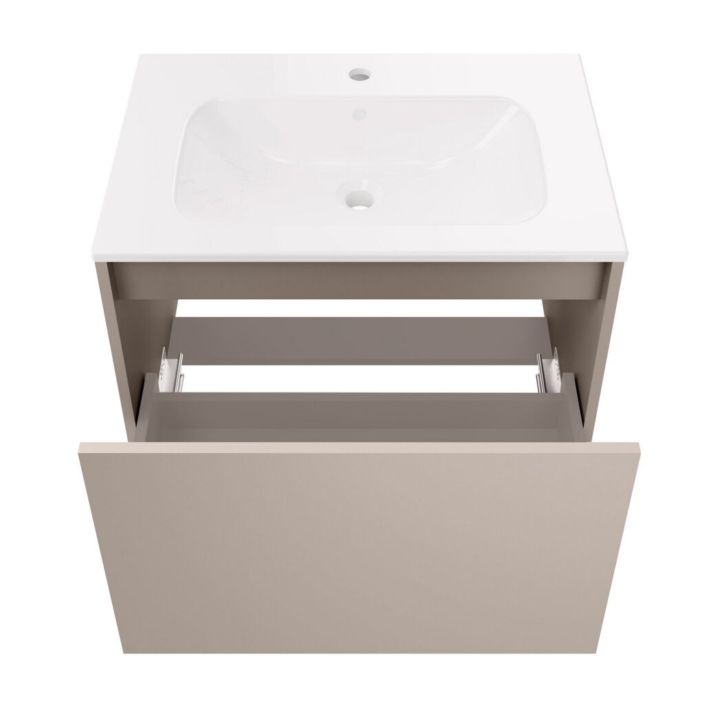Badmöbelset 'Compact Line' 70 cm 5-teilig Kaschmir mit Spiegelschrank
