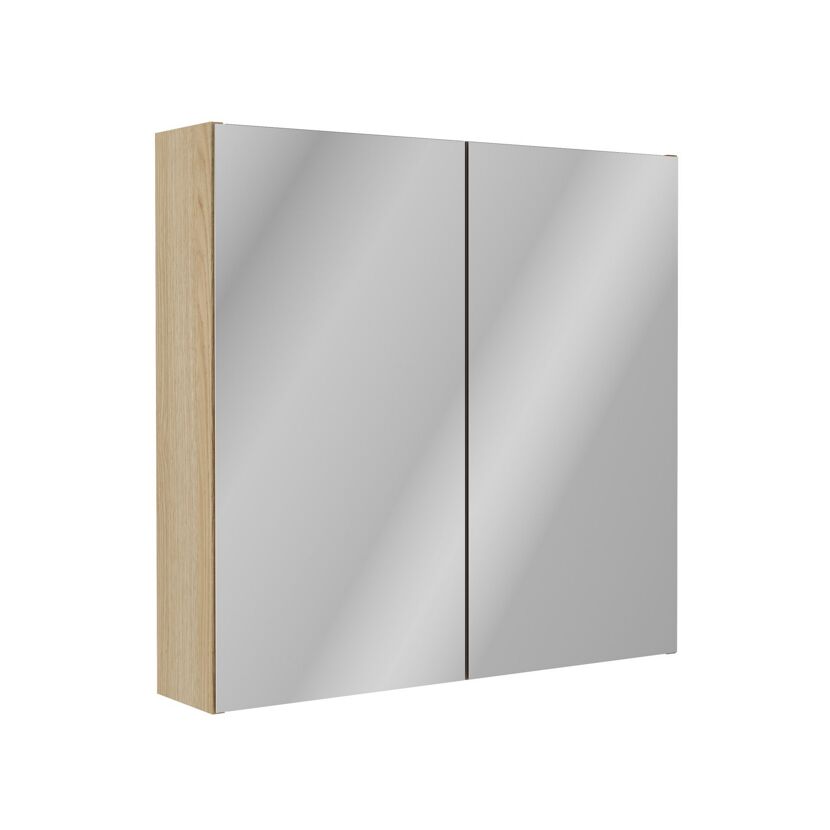 Badmöbelset 'Compact Line' 70 cm 5-teilig eichefarben mit Spiegelschrank