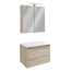 Badmöbelset 'Compact Line' 70 cm 5-teilig eichefarben mit Spiegelschrank