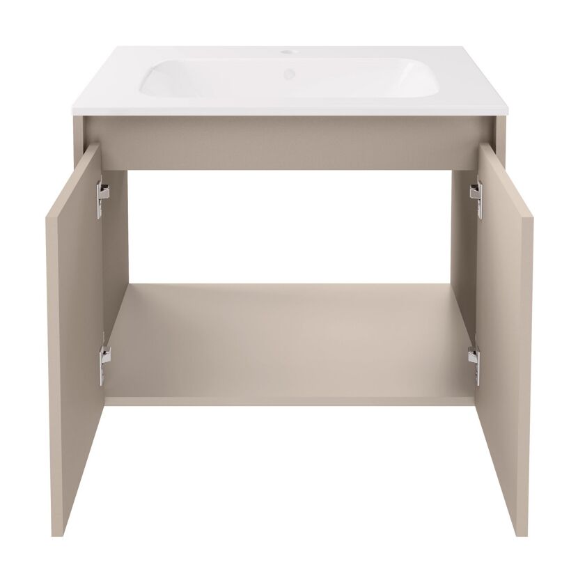 Badmöbelset 'Compact Line' 70 cm 5-teilig Kaschmir mit Spiegelschrank