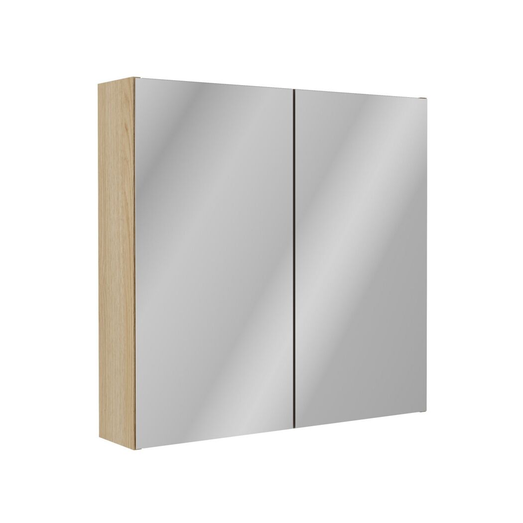 Badmöbelset 'Compact Line' 70 cm 5-teilig eichefarben mit Spiegelschrank