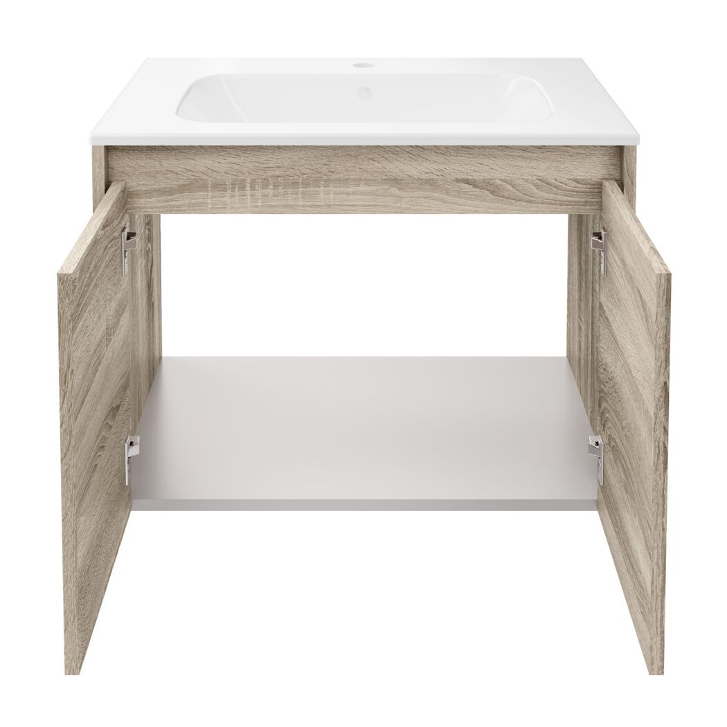 Badmöbelset 'Compact Line' 70 cm 5-teilig eichefarben mit Spiegelschrank