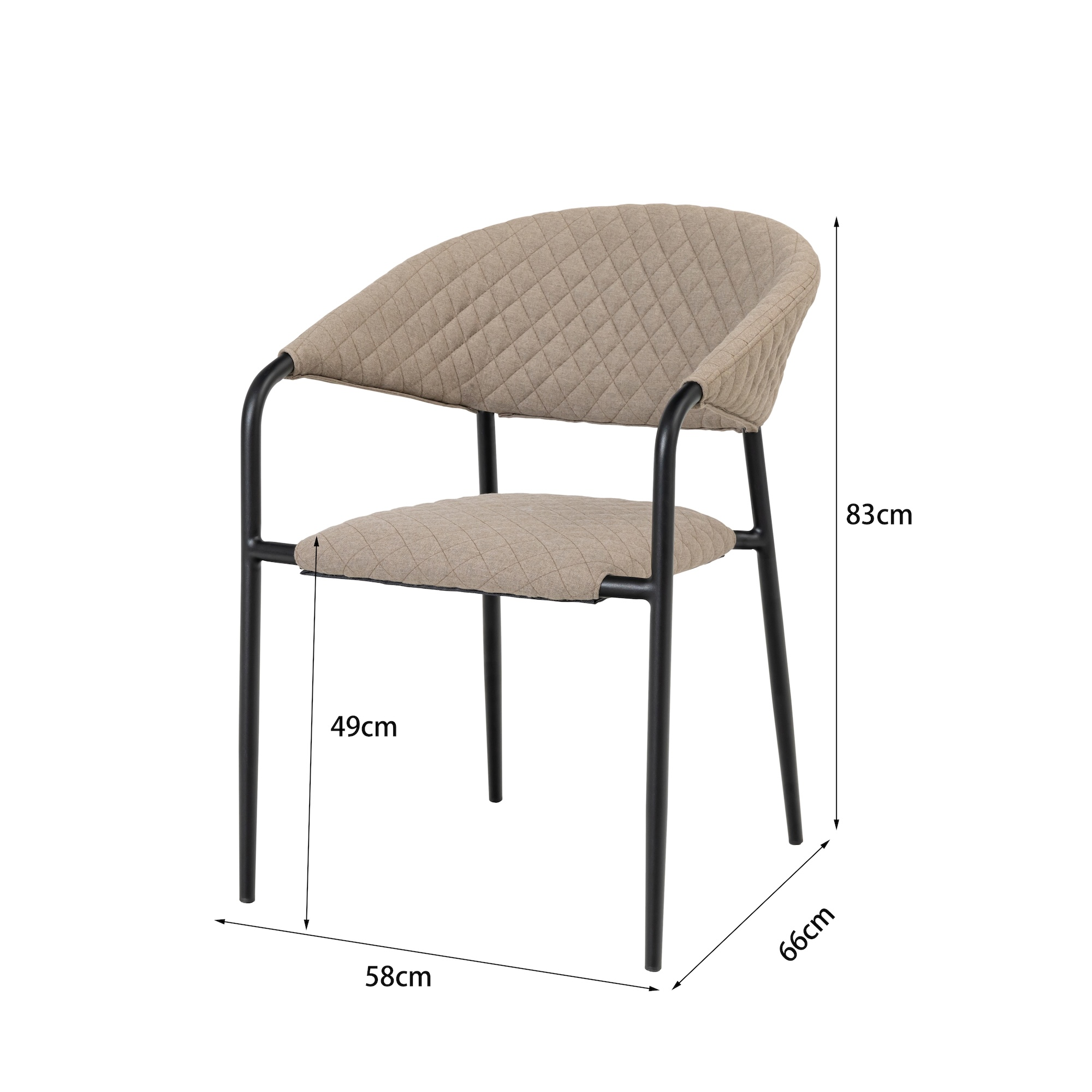 Gartensessel 'Puro' stapelbar Aluminium sand 58 x 83 x 66 cm