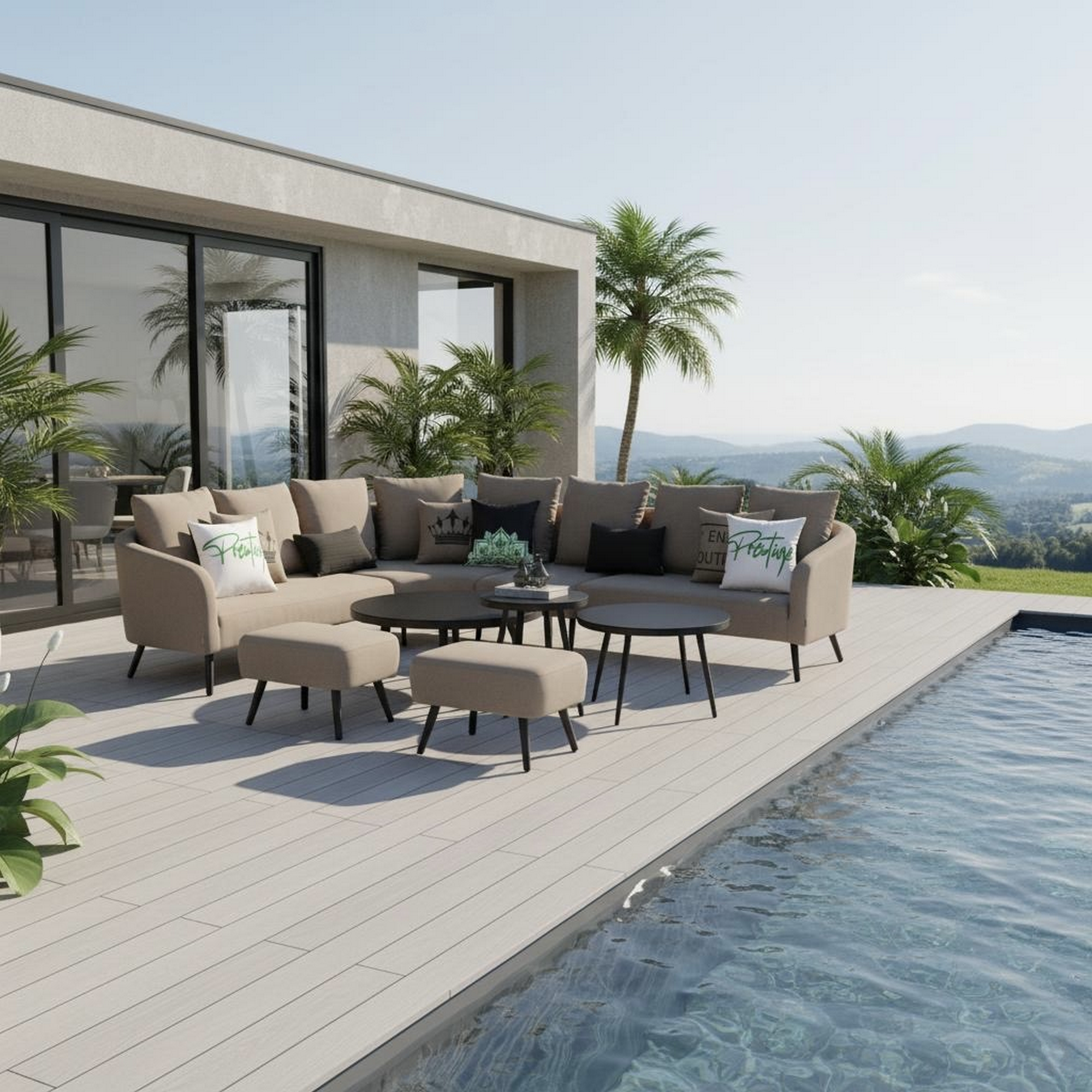 Loungemöbelset 'Riviera' Aluminium beige 6-teilig