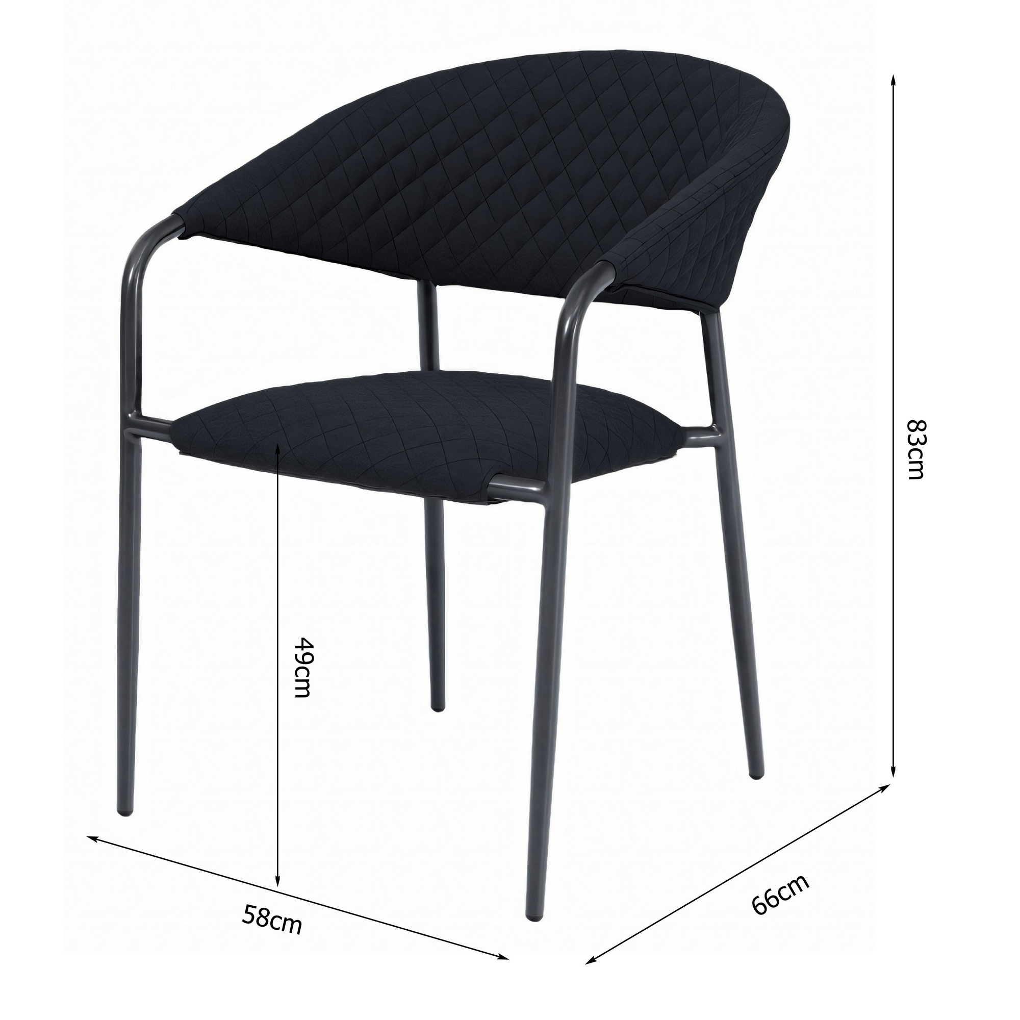 Gartensessel 'Puro' stapelbar Aluminium anthrazit 58 x 83 x 66 cm