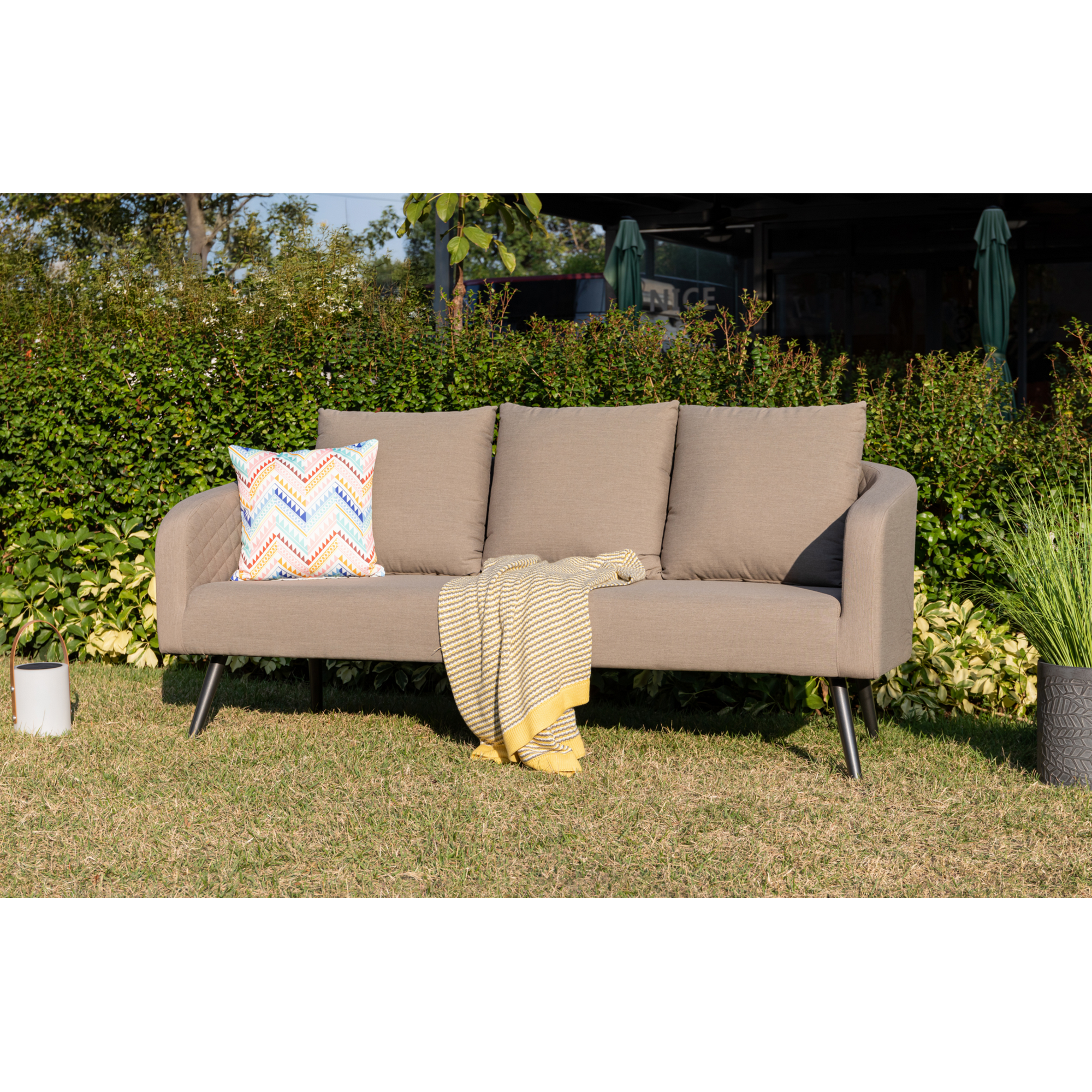 Loungesofa 'Puro' Aluminium sand 199 x 77 x 90 cm