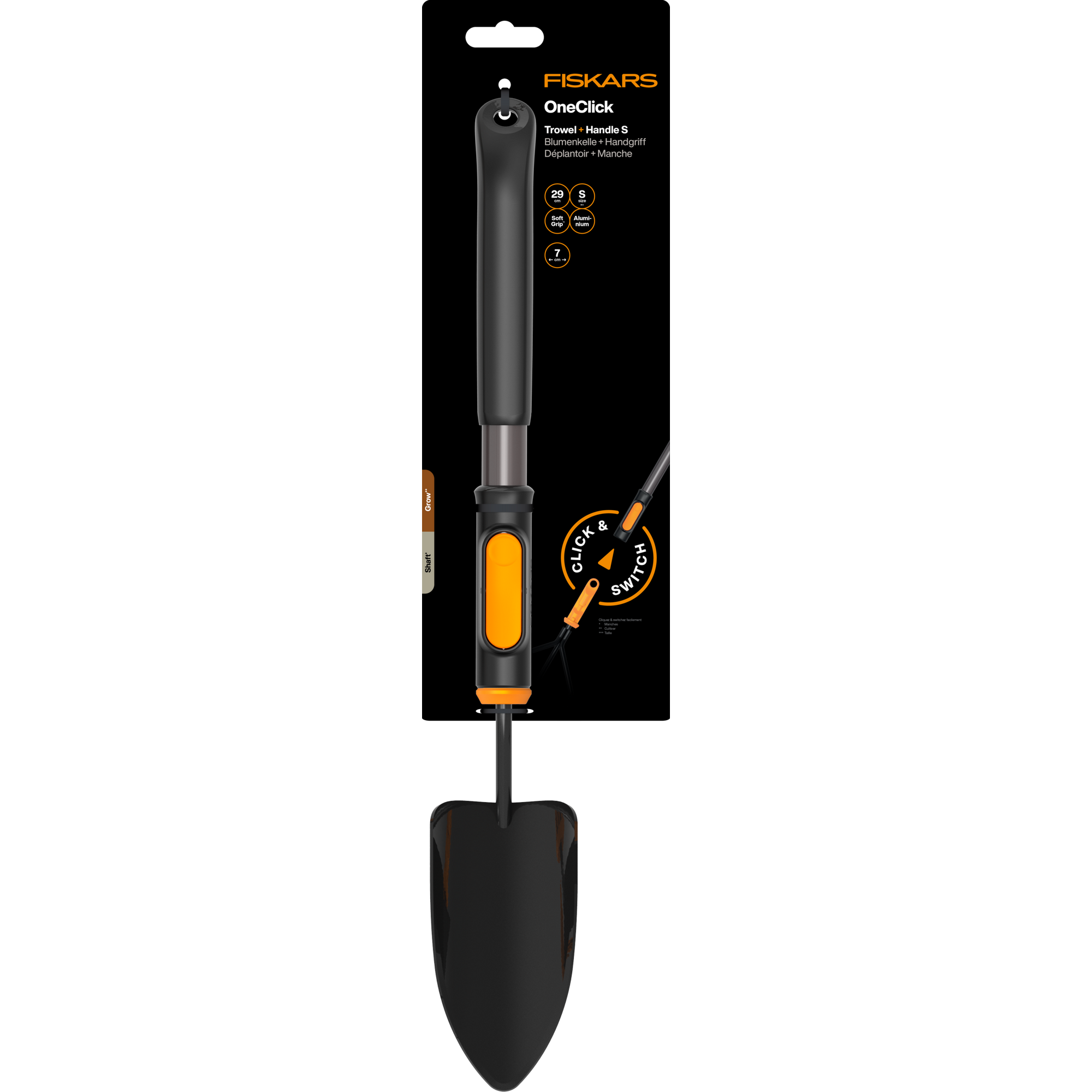 Blumenkelle 'OneClick' schwarz, wechselbarer Griff