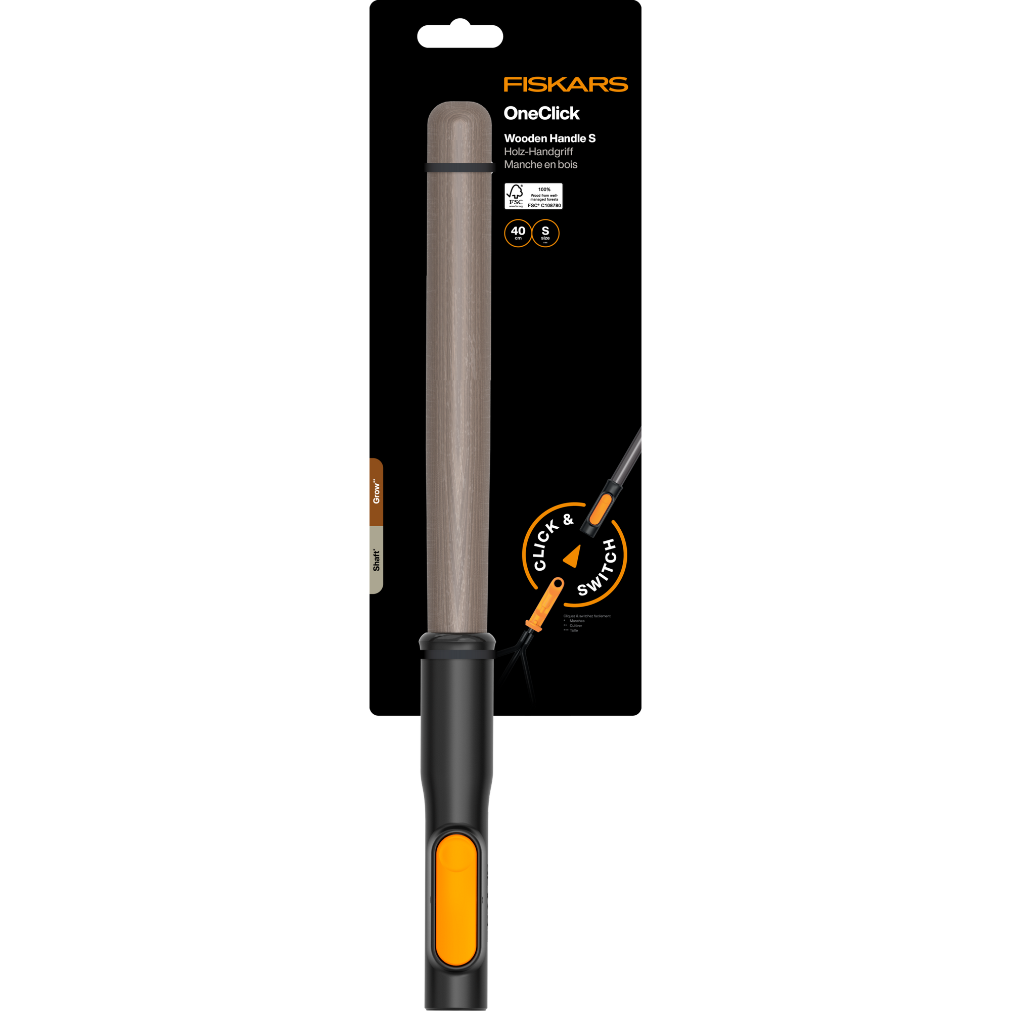 Holz-Handgriff S 'OneClick' FSC 40 cm