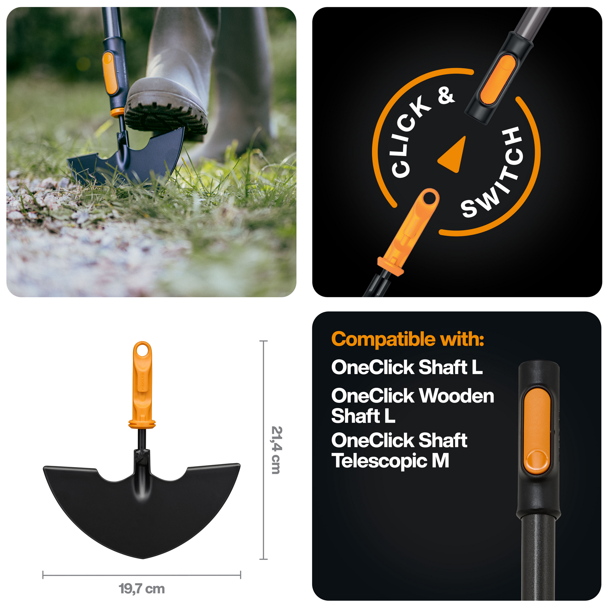 Rasenkantenstecher 'OneClick' 20 cm, ohne Stiel