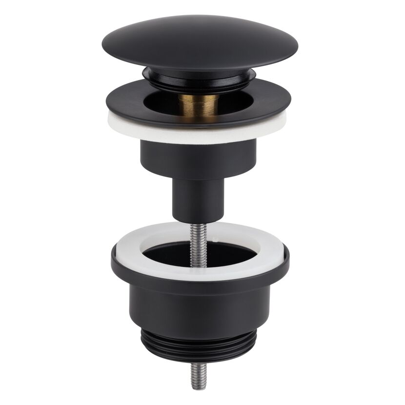 Druckknopf-Ablaufventil schwarz 1 1/4"